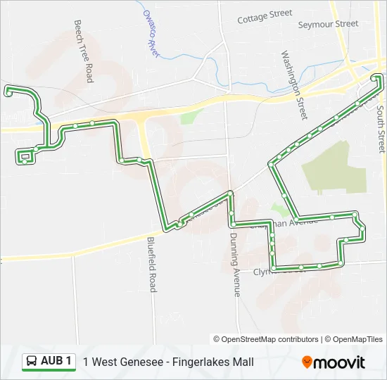 AUB 1 Bus Line Map