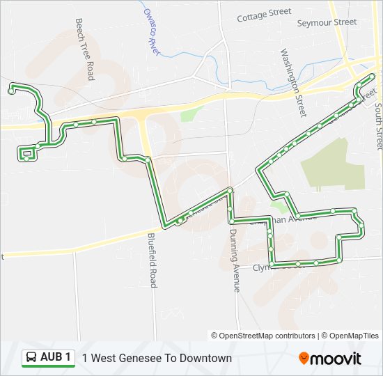 AUB 1 Bus Line Map