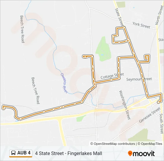 AUB 4 Bus Line Map