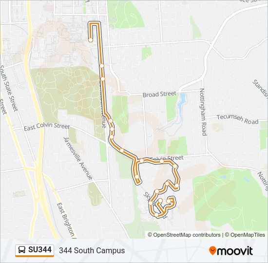 SU344 bus Line Map