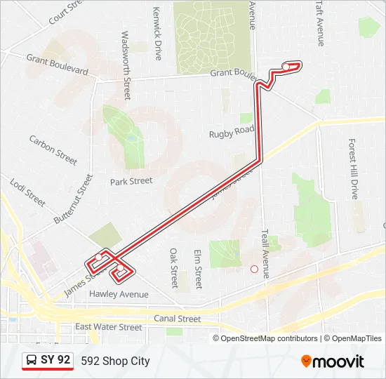 SY 92 Bus Line Map