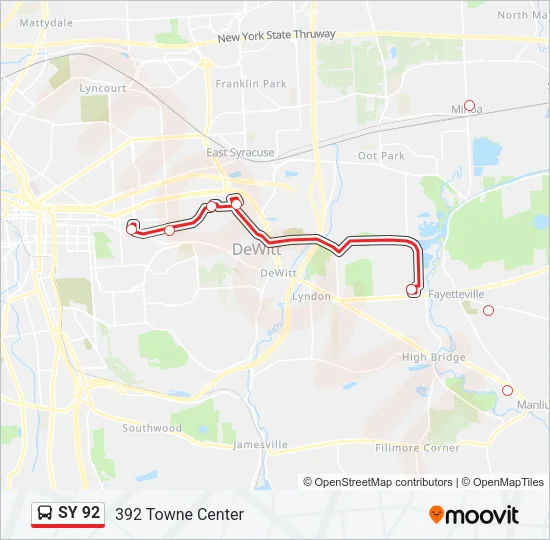 SY 92 Bus Line Map