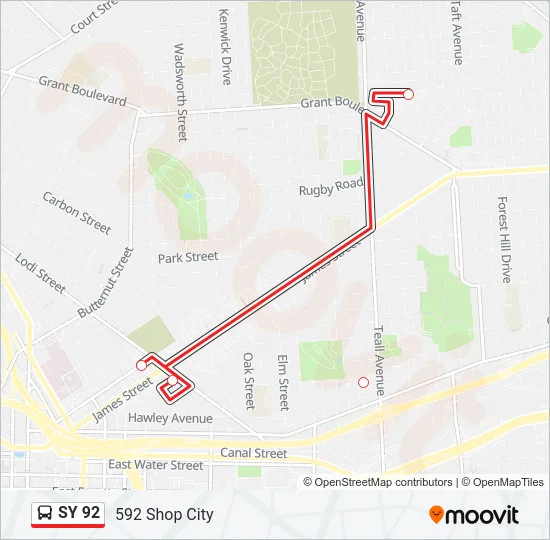 SY 92 Bus Line Map