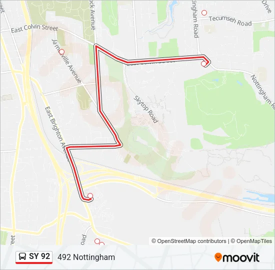 SY 92 Bus Line Map