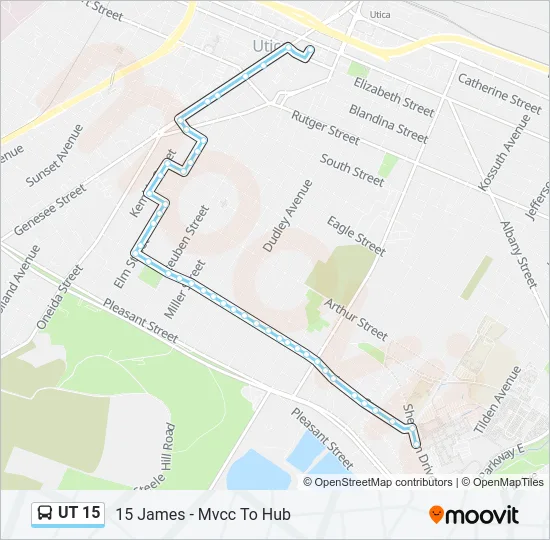 UT 15 Bus Line Map