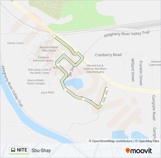 NITE Bus Line Map