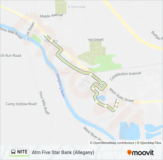 NITE Bus Line Map