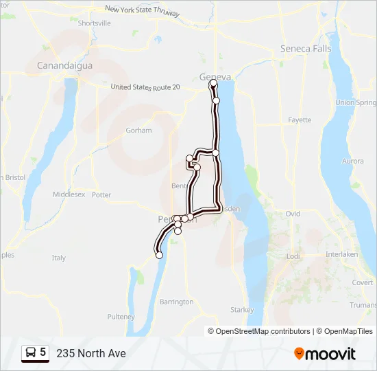 5 Bus Line Map