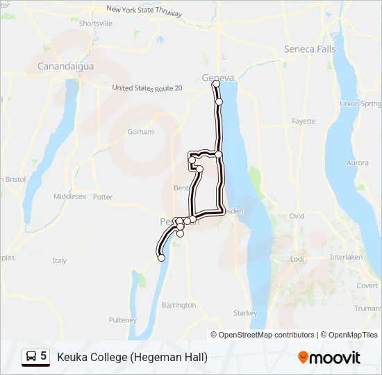 5 Bus Line Map