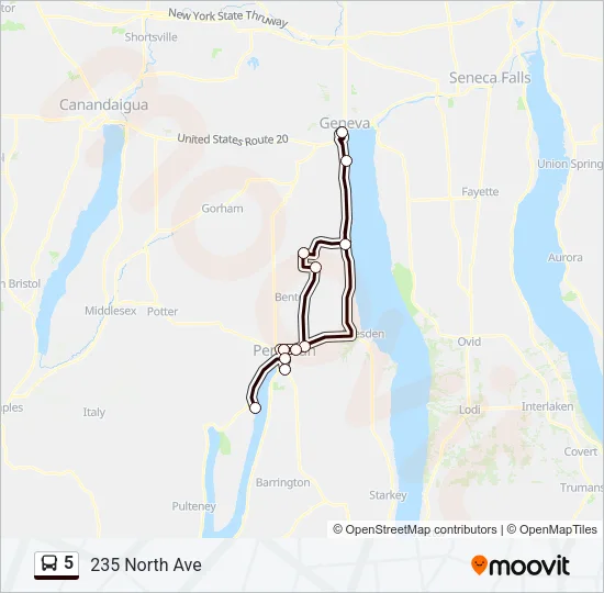 5 Bus Line Map