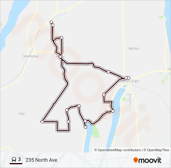 3 Bus Line Map