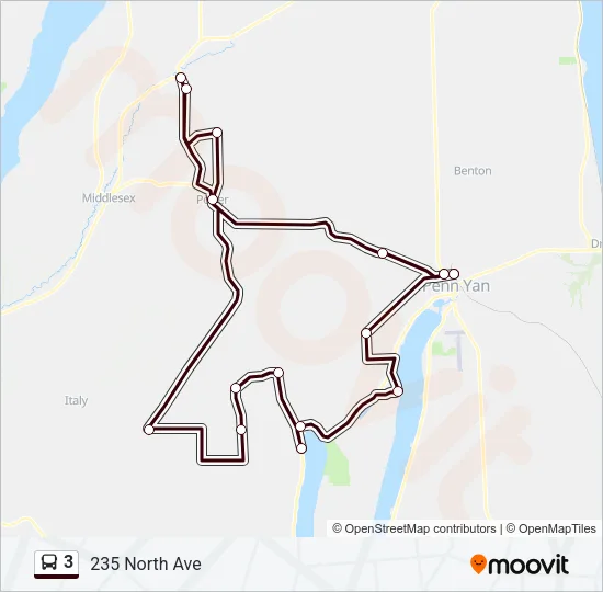 3 Bus Line Map