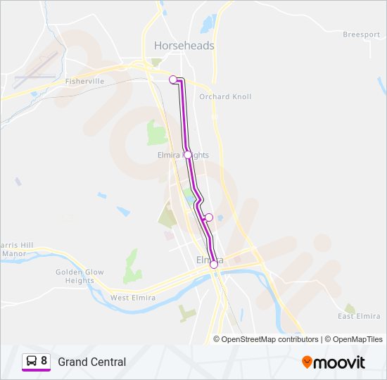 8 bus Line Map