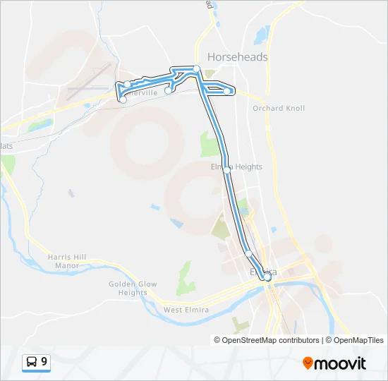 9 Bus Line Map
