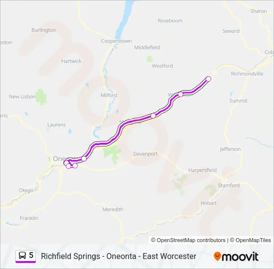 5 Bus Line Map