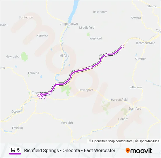 5 Bus Line Map