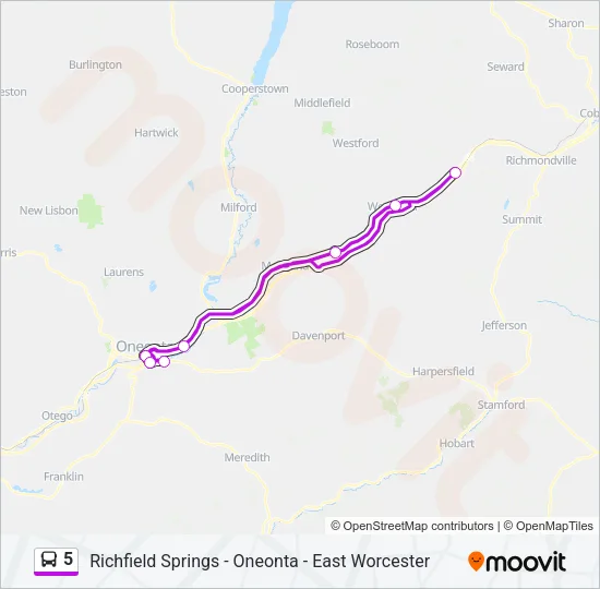 5 Bus Line Map