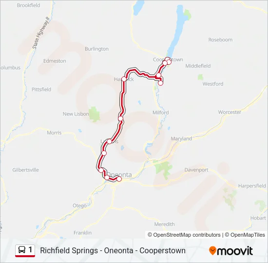 1 Bus Line Map