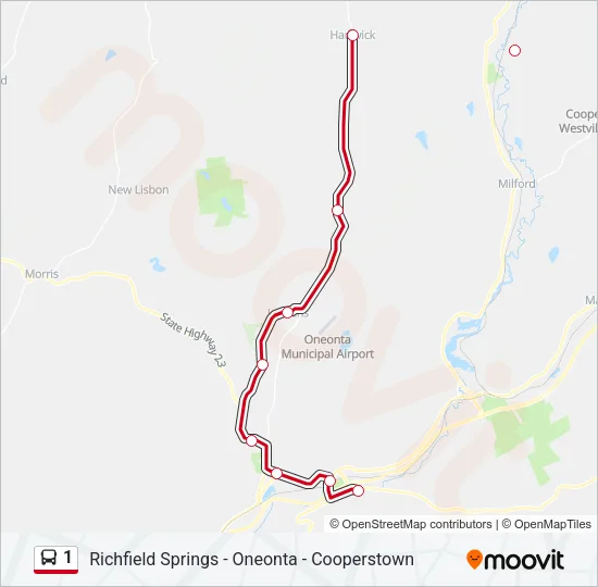 1 Bus Line Map
