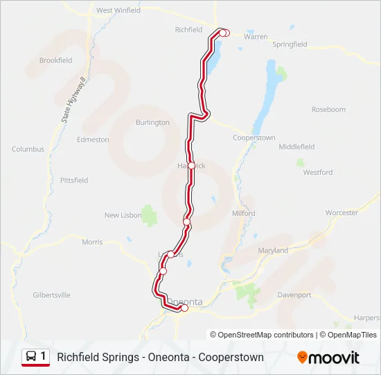 1 Bus Line Map