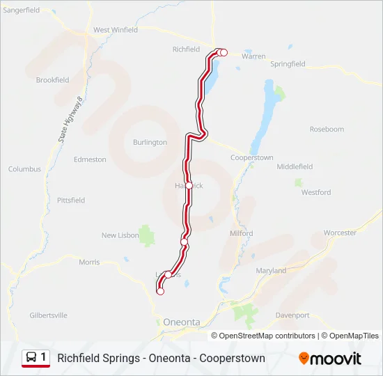 1 Bus Line Map
