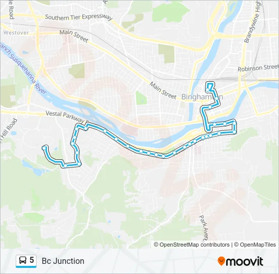5 Bus Line Map