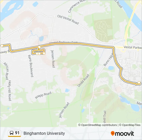 91 Bus Line Map