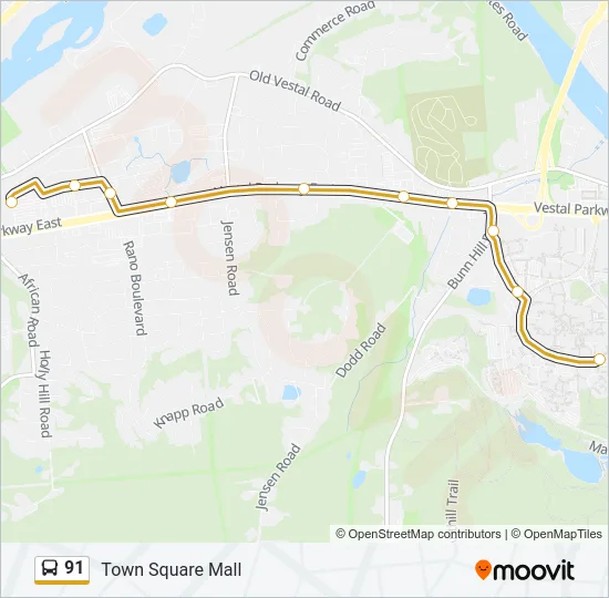 91 Bus Line Map
