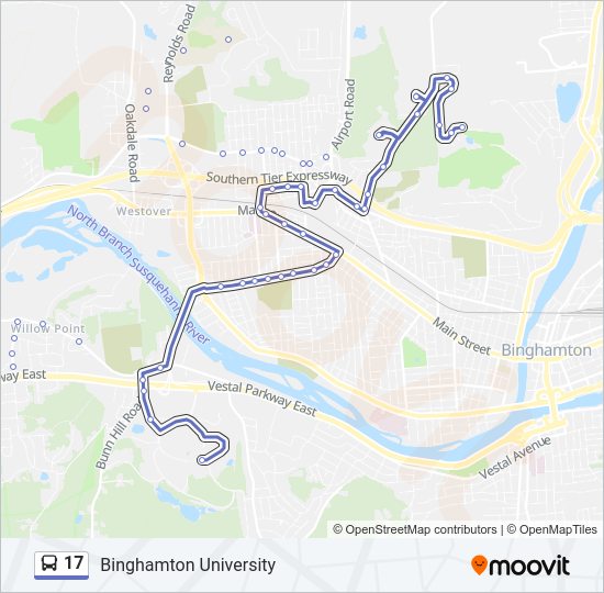 17 bus Line Map