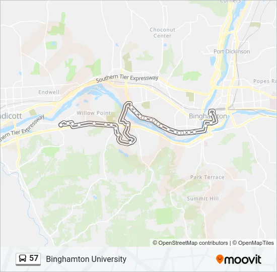 57 Bus Line Map