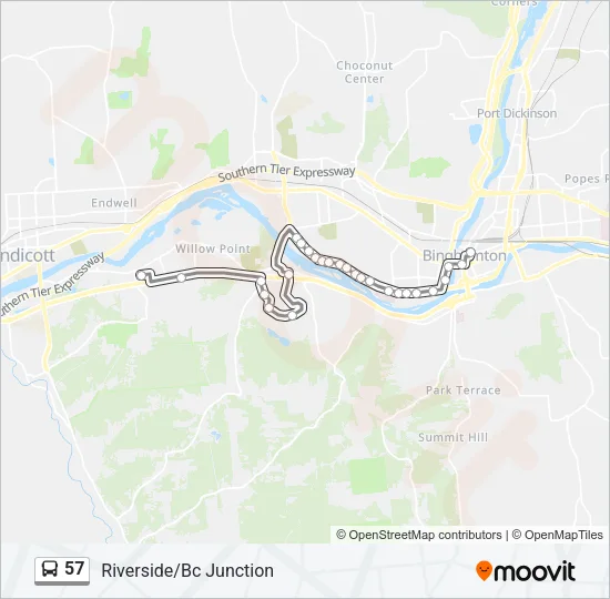 57 Bus Line Map