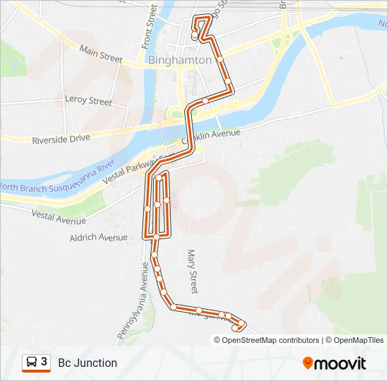 3 Bus Line Map
