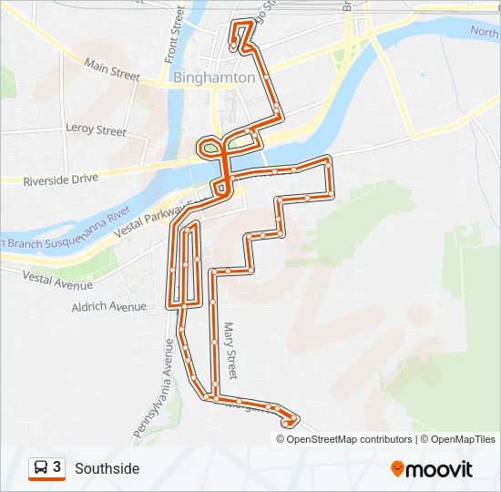 3 Bus Line Map