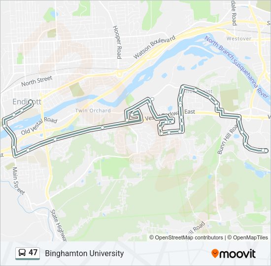 47 bus Line Map