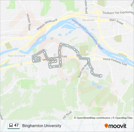 47 Bus Line Map