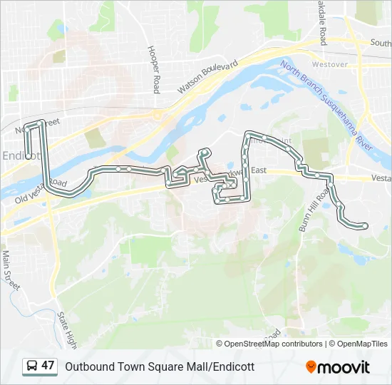 47 Bus Line Map