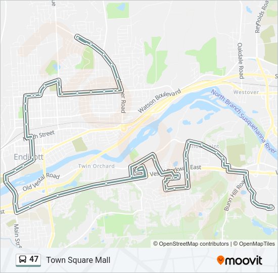 47 bus Line Map