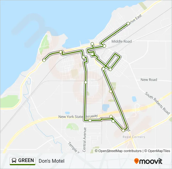 GREEN Bus Line Map