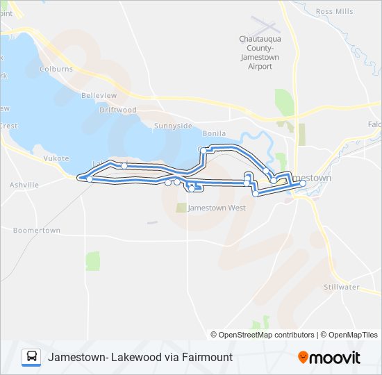 LAKEWOOD VIA FAIRMOUNT bus Line Map