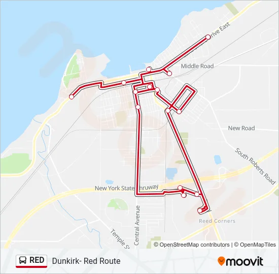 RED Bus Line Map