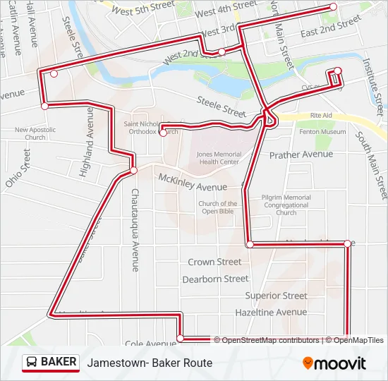 BAKER Bus Line Map