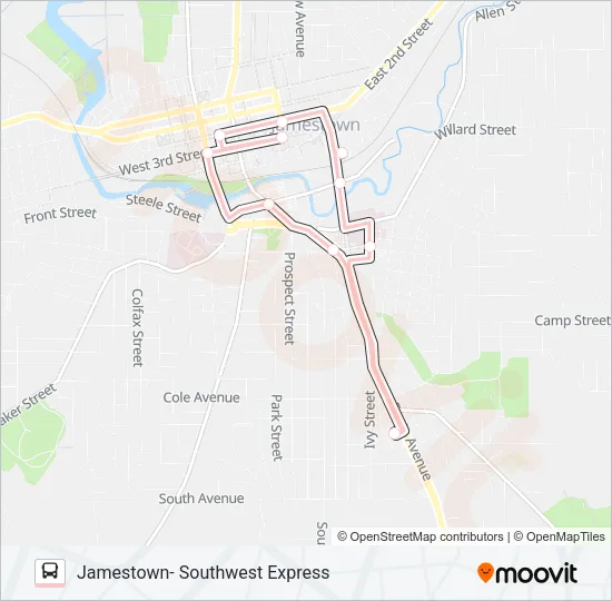 SOUTHWEST EXPRESS Bus Line Map