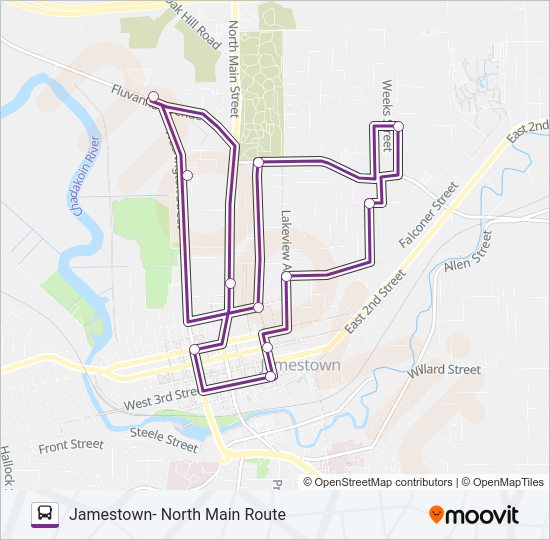 NORTH MAIN Bus Line Map