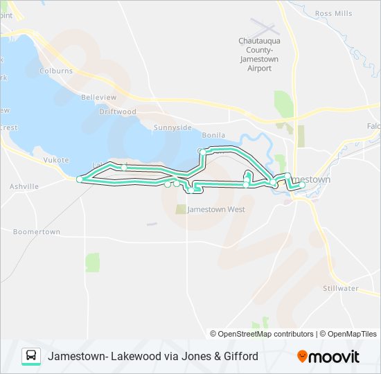 LAKEWOOD VIA JONES & GIFFORD bus Line Map