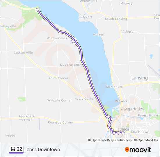 22 bus Line Map