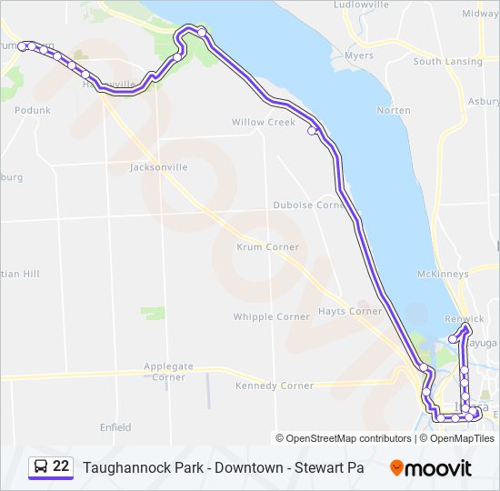 22 bus Line Map