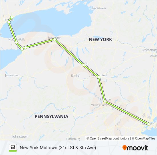 Ruta flixbus 2685 horarios, paradas y mapas New York Midtown (31st(03)