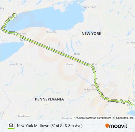 FLIXBUS N2768A Bus Line Map