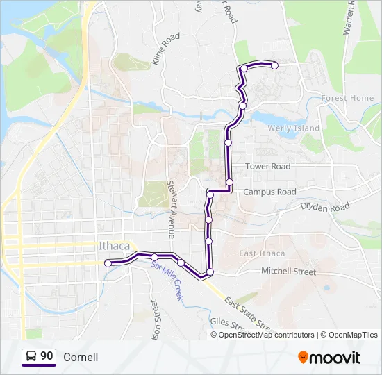 90 Bus Line Map
