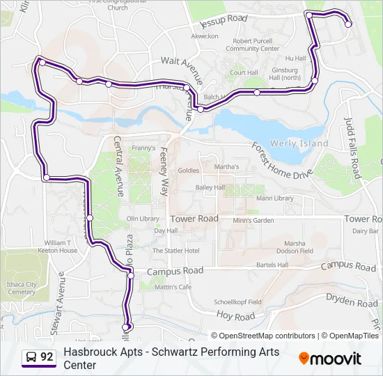 92 Bus Line Map